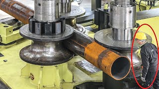 Fantastic Huge Steel Tube Bending Machines Working Perfect Amazing Big Metal Plate Rolling Methods [upl. by Rebmit]