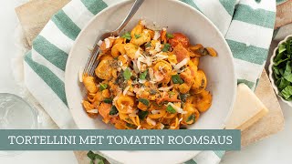 Heerlijke tortellini met tomaten roomsaus 🍅  LeukeReceptennl [upl. by Aroda]