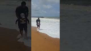 Senu has gone to the seashore of Marawila🌊😍😊බලන්නකො ලස්සනyoutubeshorts travel youtube [upl. by Samella]