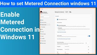 Turn on Metered Connection in Windows 11  Enable Metered Connection in Windows 11 [upl. by Rotberg381]