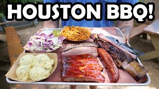 The ULTIMATE TEXAS BBQ TOUR in HOUSTON 3 Insane Spots [upl. by Aninay]