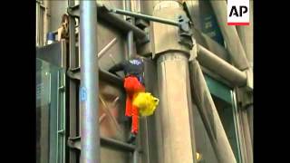 French daredevil Alain Robert scales Lloyds of Londons highrise headquarters during the G20 summi [upl. by Rabiah767]