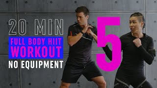 20 Min Full Body HIIT Workout 5  Intense Fat Burning amp Toning Cardio  No Equipment [upl. by Coffin]