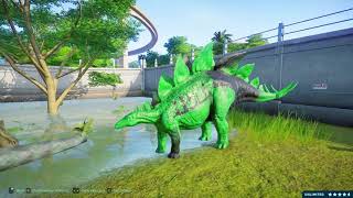 DREADNOUGHTUS x INDOMINUS REX x INDORAPTOR x STEGOSAURUS  Final Battle  Jurassic World Evolution 2 [upl. by Chrysler]