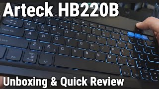 Arteck HB220B Review  Universal Backlit Keyboard  Cheap Bluetooth Keyboard ⌨️ [upl. by Ehlke]