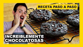 🔶 Receta de GALLETAS de CHOCOLATE FACILES y rapidas VEGANAS y saludables [upl. by Areem]