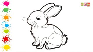 Drawing Rabbit Painting Drawing Coloring for Toddlers and Children how to draw easily [upl. by Baal638]