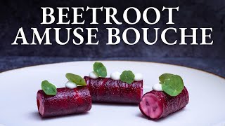 Learn to make BEETROOT CYLINDERS at home  Fine Dining Amuse Bouche [upl. by Eelynnhoj]