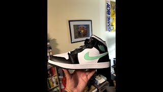 Air Jordan 1 Retro Mid Green Glow [upl. by Sug405]