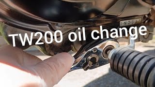 How To Change Your Oil Yamaha TW200 [upl. by Anirazc580]