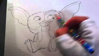 How to Draw Gizmo Gremlins 80s Movies characters [upl. by Donelu]