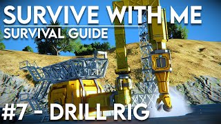 Survive with me 7  Drillrig build Space Engineers [upl. by Etterual61]