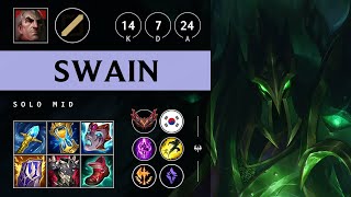 Swain Mid vs Ryze Dominating  KR Grandmaster Patch 1421 [upl. by Thilde]