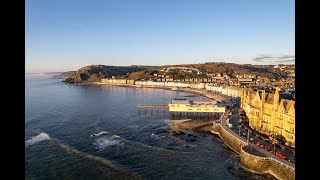 Aberystwyth seafront town harbour and castle by drone [upl. by Eveline]