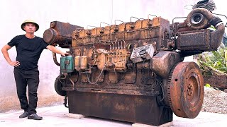 💡 Genius Boy Restores Old Broken X6170ZC620 5 Engine  Complete WEICHAI Engine Restoration Skills [upl. by Leorsiy837]