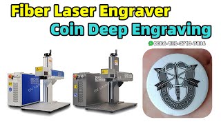 Coin Deep Engraving  JPT 60w mopa fiber laser deep engraving metal stainless steel coin [upl. by Devehcoy]