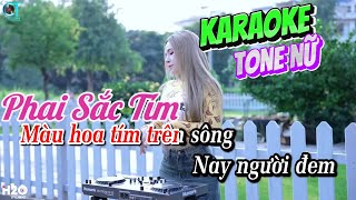 PHAI SẮC TÍM KARAOKE  TONE NỮ  DJ HYENA REMIX  MÀU HOA TÍM TRÊN SÔNG [upl. by Herzberg426]