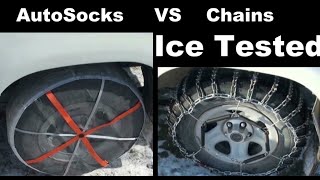 AutoSocks VS Tire Chains Ice Tested [upl. by Ymma]