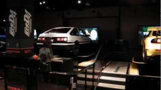 Initial D arcade game with real cars at Sega Joypolis Tokyo [upl. by Belcher78]