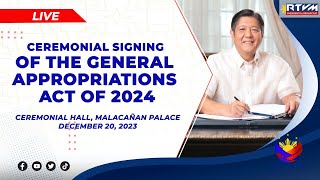 Ceremonial Signing of the General Appropriations Act of 2024 12202023 [upl. by Kerwon207]