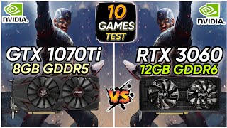 GTX 1070 Ti vs RTX 3060  10 Games Tested  How Much Difference [upl. by Rebmit]