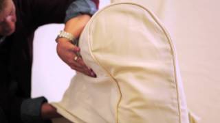 How To Put On A Sofa Slipcover  Pottery Barn [upl. by Dlonyer183]