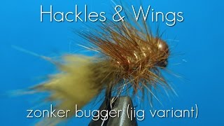 Fly Tying Zonker Bugger jig variant  Hackles amp Wings [upl. by Darum70]