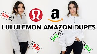 Lululemon VS Amazon  BEST Lululemon Dupes From AMAZON Scuba Sweatshirt Align Leggings Joggers [upl. by Ruckman]