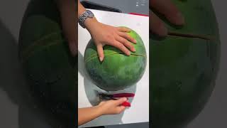 Satisfying watermelon 🍉 Cutting ASMR Skills shorts watermelon watermelonjuice watermelondrink [upl. by Sabra731]