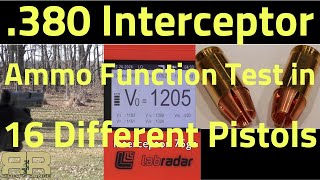 380 Interceptor Ammo  Function test in 16 different 380 pistols [upl. by Selda]