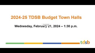 TDSB Budget Town Hall Meeting  February 21 2024 [upl. by Ertnom]