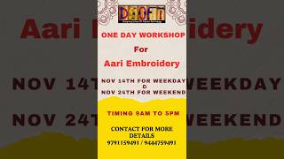 One Day workshop in Aari Embroidery [upl. by Eikcaj381]