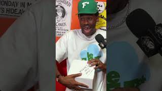 Tyler hugs Nardwuar for giving him a gift  tylerthecreator nardwuar campfloggnaw [upl. by Sill]