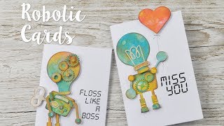 How to Create SciFi Robot Cards  Sizzix [upl. by Eulalie]