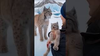 Help Amother Canadian lynx seeks help from a female sailor to rescue her kittens trappedin anetcat [upl. by Maker856]