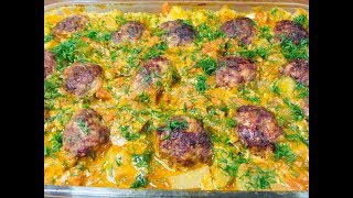 Фрикадельки с картошкой в духовке Oven meatballs with potatoes [upl. by Maxie]