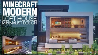 Minecraft Build  How To Build Modern Loft House  A Real Architects Design [upl. by Lednahc]