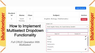 AspNet MVC  Searchable and Multiselect Drop DownList  AspNet MVC Core biharideveloper [upl. by Pirzada]