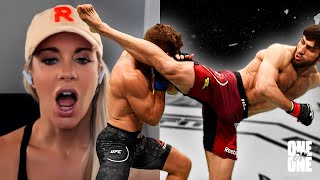 Laura Sanko Reacts I UFCs Best Spinning Knockouts [upl. by Mccourt]