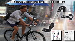 Bicycle HandsFree Umbrella Mount Holder  Stroller or Wheelchair Umbrella Stand [upl. by Slade472]