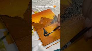 seaside scenery acrylic painting🧡  new challenge  artfuladornments sunsetlandscape artvlog [upl. by Annail]