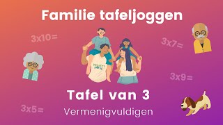 Project Move  Familie tafeljoggen  tafel van 3  vermenigvuldigen [upl. by Yrag]