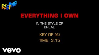 Bread  Everything I Own Karaoke [upl. by Murtha]