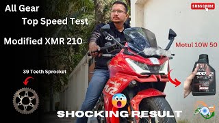 39 Teeth sporket Modified Karzima XMR 210  All Gear Top Speed Test  Shocking result  Top end 📈📈 [upl. by Ozneral]