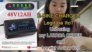 EBIKE CHARGER REVIEW  SMART INTELLIGENT CHARGER  LAZADA [upl. by Naitsirhk]