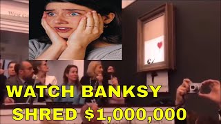 Banksy posts video of £1m painting shredding stunt at Sothebys  AUCTION PAINTING SELFDESTRUCTS [upl. by Etna]