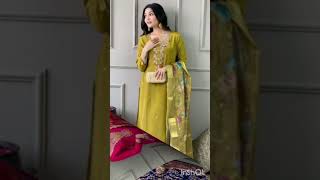 Chanderi silk dupatta set meesho haul kurtasethaul meeshohaul shotrs ytshorts [upl. by Sarene249]