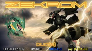 ZEKROM RAID DUOS x4 ALL CHARGED MOVES 164s vs CRUNCH pokemongo pokemon zekrom duos [upl. by Atnas569]