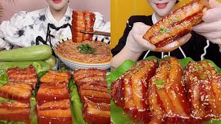 먹방 Spicy China Foods 🌶️  PORK BELLY and Spıcy NOODLES eating sounds Mukbang ASMR [upl. by Eusassilem]