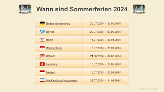 Wann sind Sommerferien 2024 [upl. by Ruella699]